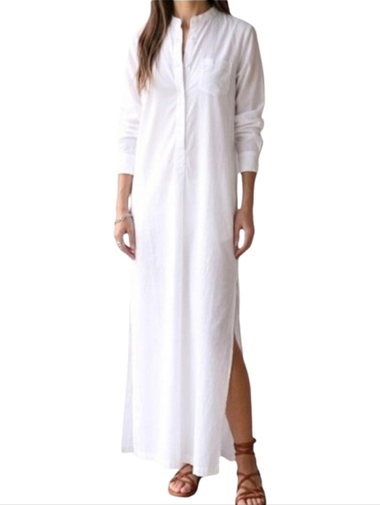 Nili Lotan Dresses & Skirts - NILI LOTAN Sandra Galabeya Cotton Tunic Maxi Shirt Dress